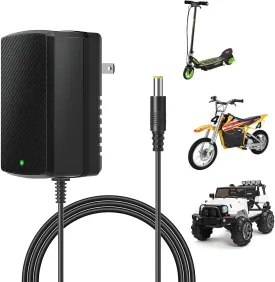 12V Charger for Razor Power Core E90 E95 Charger for Electric Scooter Black Label Powercore E90 Kidzone Bumper MX125 XLR8R MX125 Dirt Rocket Dynacraft Toy Power Supplies 12V Kids Ride On Car