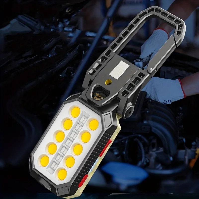 1pc LED COB Work Light With Magnet - Portable USB Rechargeable Waterproof Camping Lantern for Reading, Fishing, Hiking, Car Repair & Emergency Use!