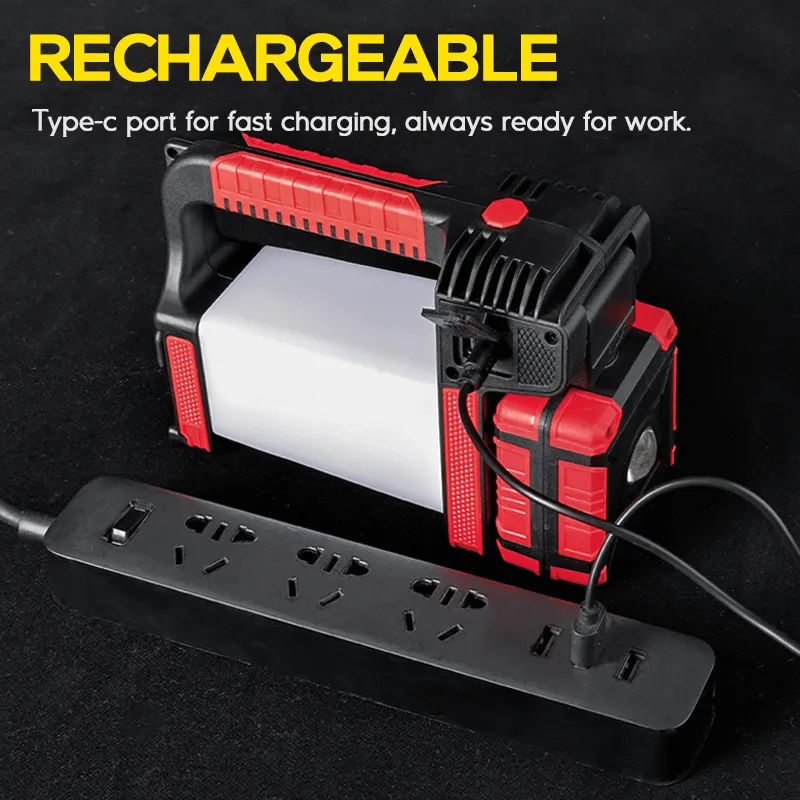 2000 Lumens 270° Rotatable Handheld Rechargeable Spotlight