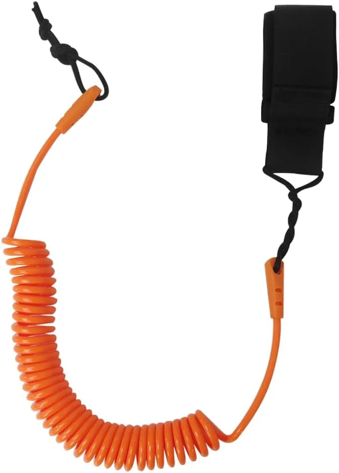 2025 New Coiled SUP Leash 10 FT Surfboard Leash Sup Leg Rope Strap Stand Up Paddleboard Leash - Orange