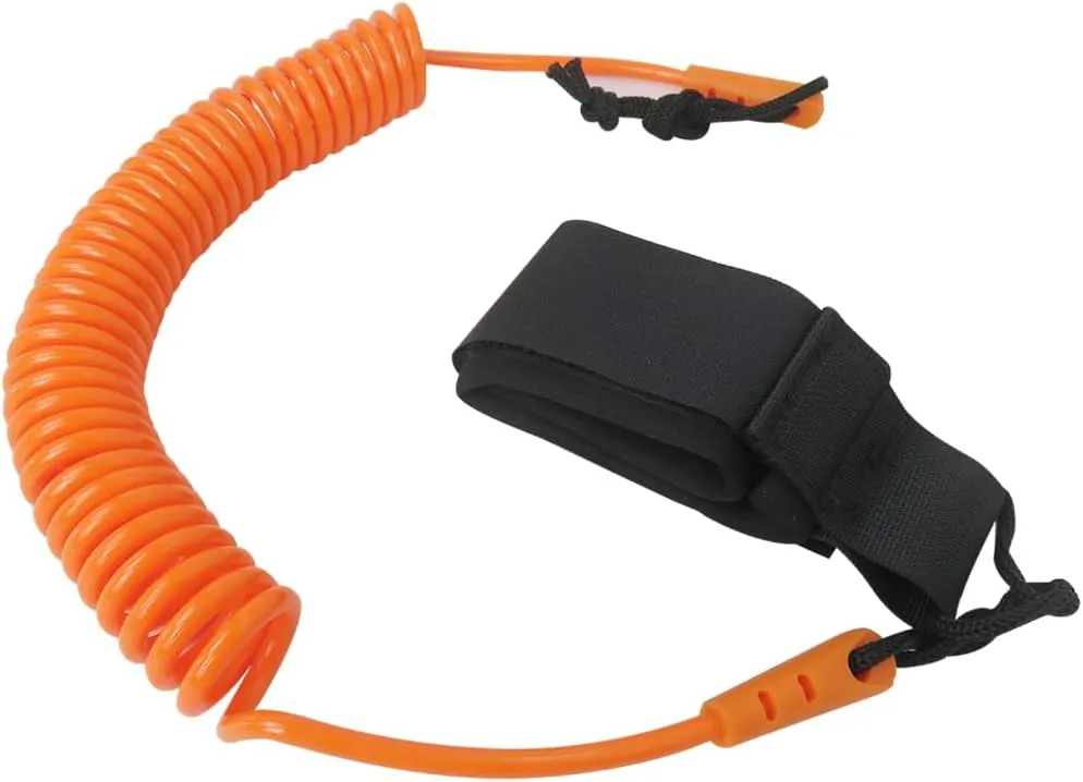2025 New Coiled SUP Leash 10 FT Surfboard Leash Sup Leg Rope Strap Stand Up Paddleboard Leash - Orange