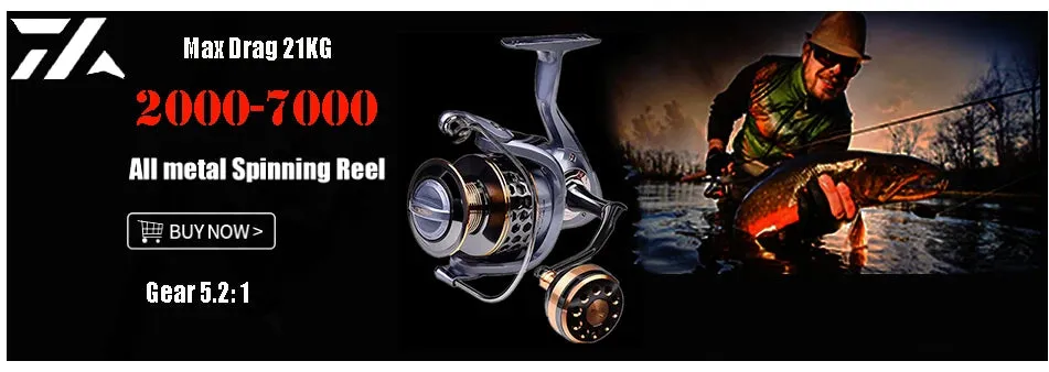 21KG Max Drag, Alloy Gear, Alloy Spool, Metal Arm, Foot, Spinning Reel Saltwater