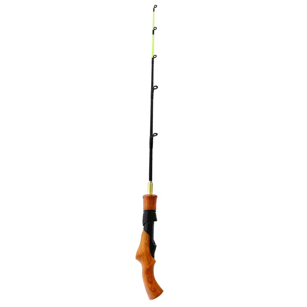 62cm Winter Ice Fishing Rod Carbon Wooden Handle Fishing Pole