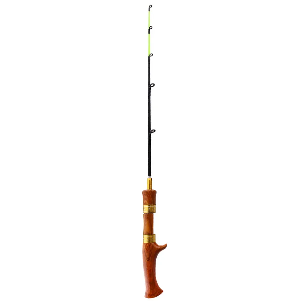 62cm Winter Ice Fishing Rod Carbon Wooden Handle Fishing Pole