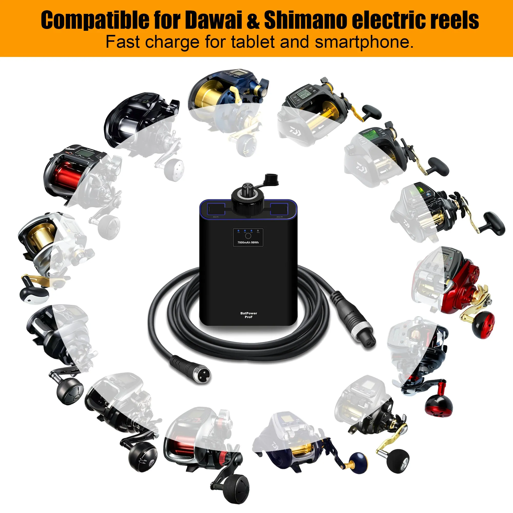 7.8Ah-15Ah Electric Fishing Reel Battery for Daiwa Tanacom 1200 1000 800 750 500 Seaborg 1200MJ SB800MJ 800MJ 500MJ Shimano Electric Reel Battery