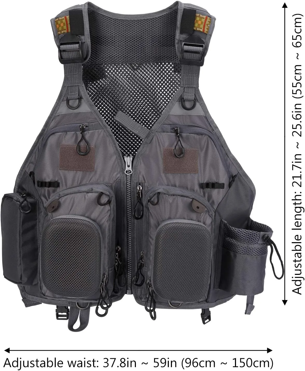 BASSDASH Fly Fishing Vest Multi Pocket Waistcoat Adjustable Size Gifts for Men Women