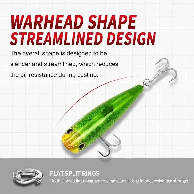 BearKing Popper Lures 60mm, 7.0g Wide Wave Motion