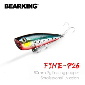 BearKing Popper Lures 60mm, 7.0g Wide Wave Motion