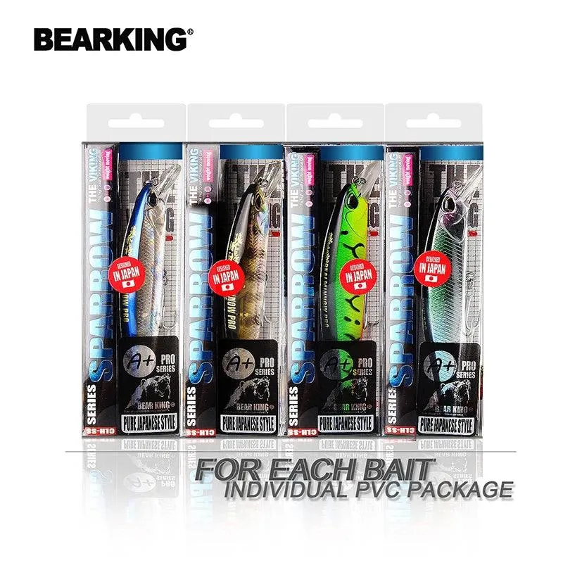 Bearking Retail fishing tackle   A  fishing lures hard bait 5color for choose 100mm 14.5g  minnow,quality professional minnow