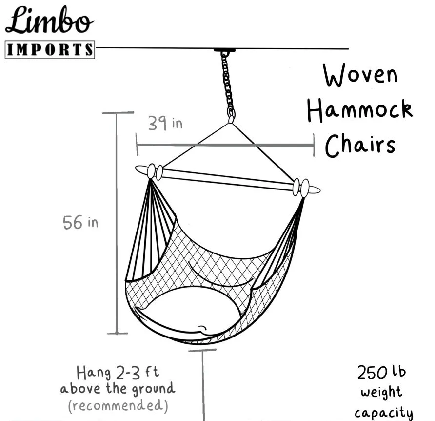 Black Woven Macrame Hammock Chair with tassels | DIANA BLACK