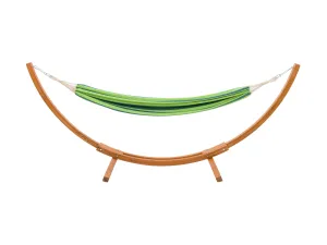 Blue and Green Hammock with Wood Stand