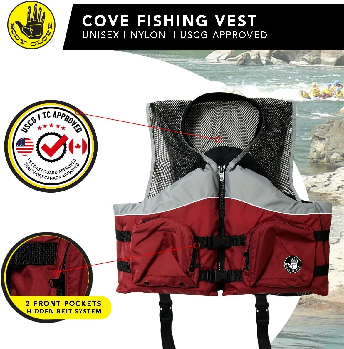 Body Glove Cove Nylon Mesh Fishing Vests