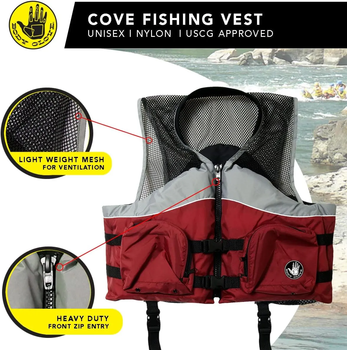 Body Glove Cove Nylon Mesh Fishing Vests
