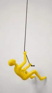Climbing Man Home Decor Classic Wall-Art Sculpture - YELLOW