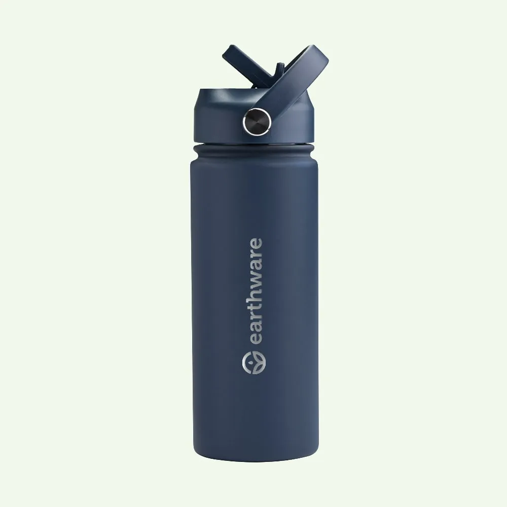 Earthware Earth Bottle Premium Insulated Water Bottle with 2 x Caps (550ml)