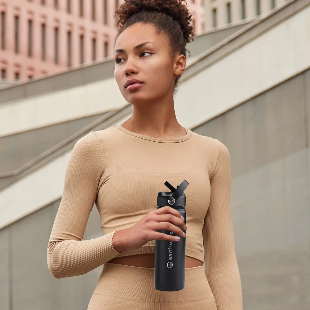 Earthware Earth Bottle Premium Insulated Water Bottle with 2 x Caps (550ml)