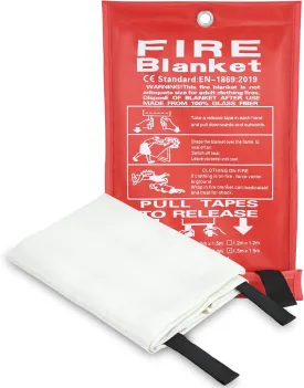 FJNATINH Emergency Fire Blanket - 1Pack 60x60'' Fiberglass Flame Retardant Fire Blanket for Kitchen, Home, Fireplace, Grill, Warehouse, Camping Use