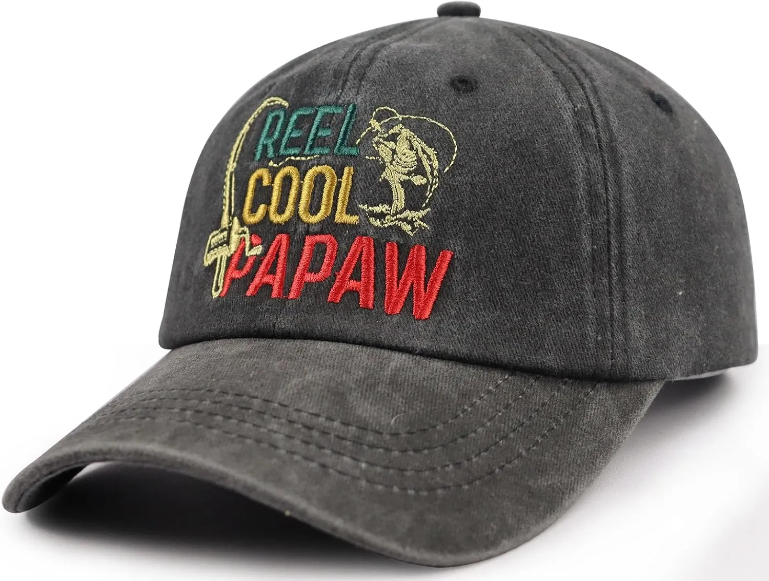 Funny Reel Cool Papaw Hat for Men, Adjustable Cotton Embroidered Grandpa Baseball Cap