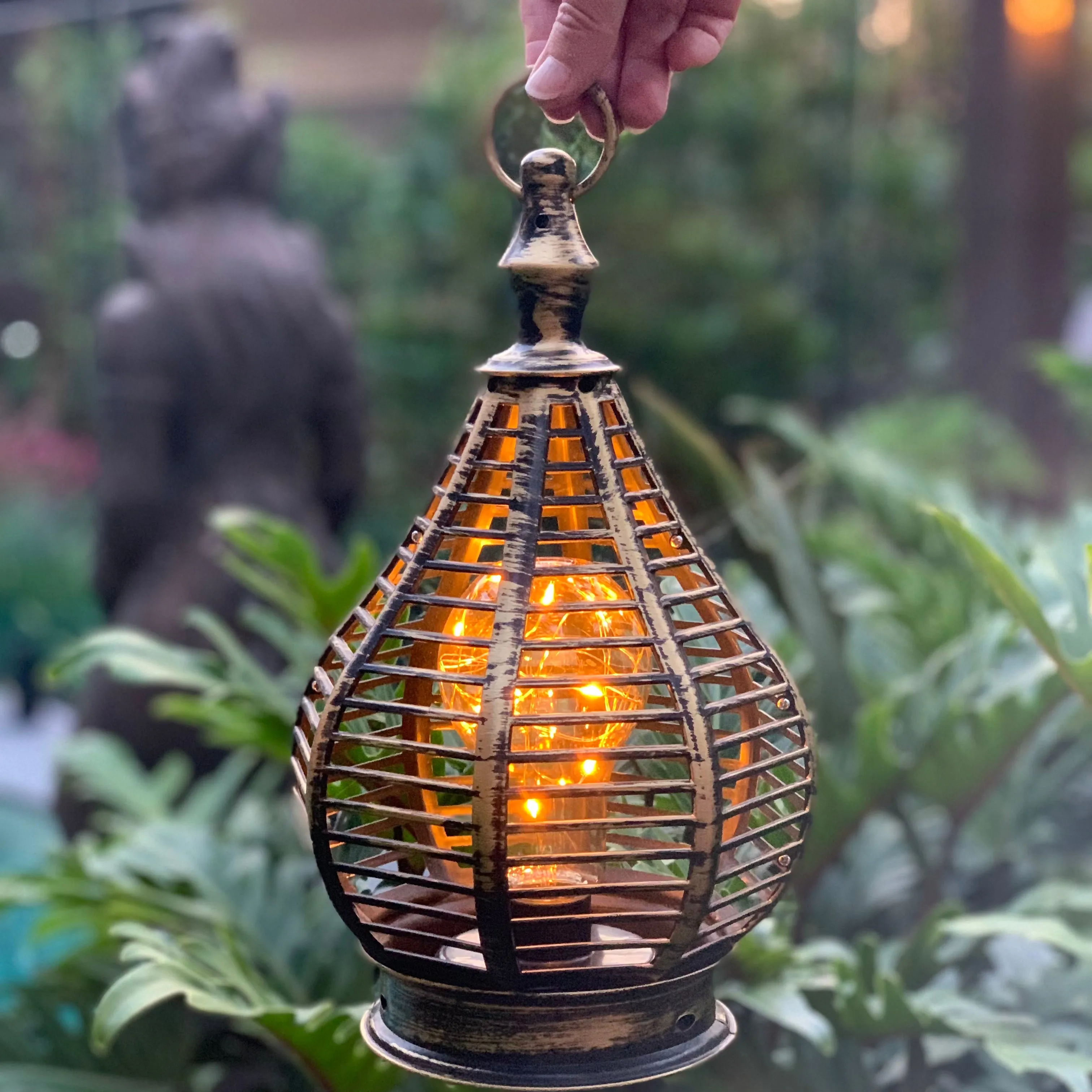 Genie bottle shaped LED Lantern with fairy lights (16.5 x 28.5cm)