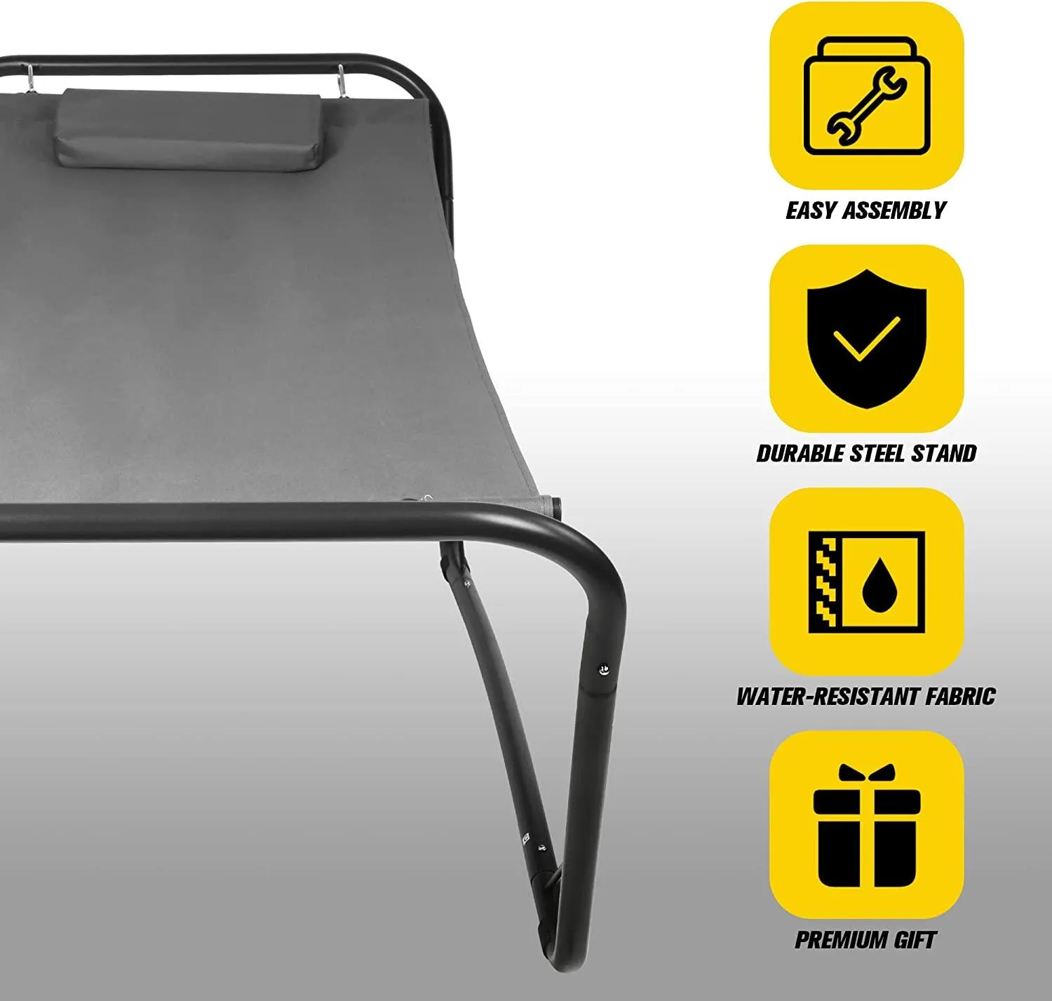 Hammock with Stand & Pillow, Outdoor Patio Portable Camping Hammock