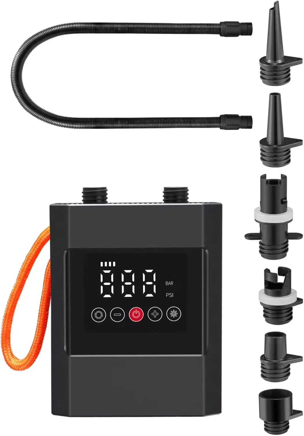 HXBER Portable Paddle Board Pump 20PSI High Pressure Electric Air Compressor Pump Inflation & Deflation Pump with 6 Nozzles for Inflatable Boat Kayak Pool Surfboard Stand-up Paddle Board