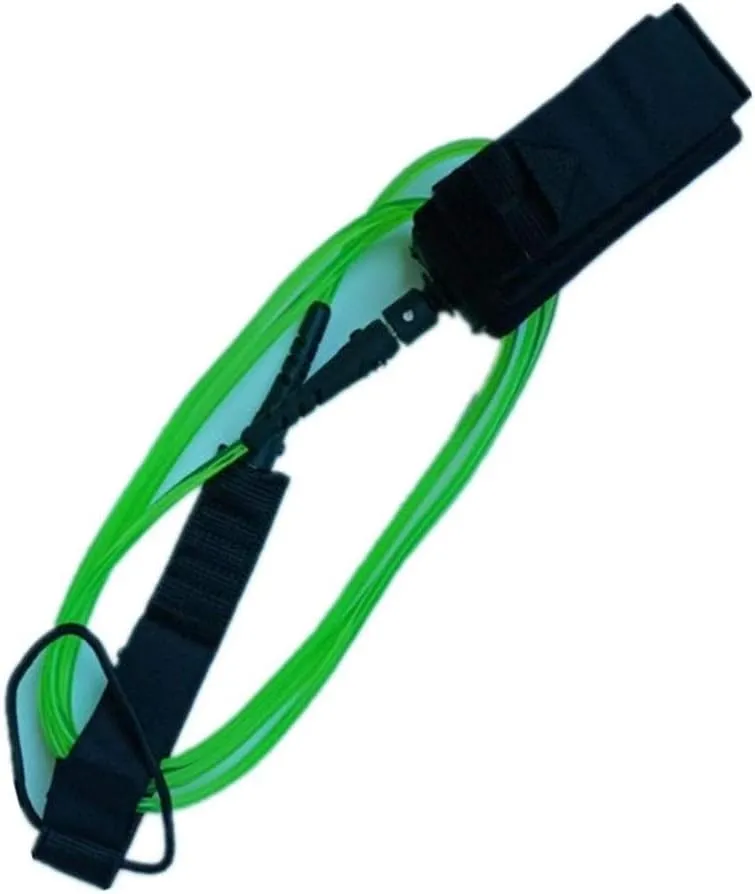 Inflatable Paddle Boards Surfboard Leash 6feet5.5mm Double Swviels Straight Leash with Polyurethane TPU Nylon Stainless Steel Surf Leash Vacation Must Haves (Color : White core Green)