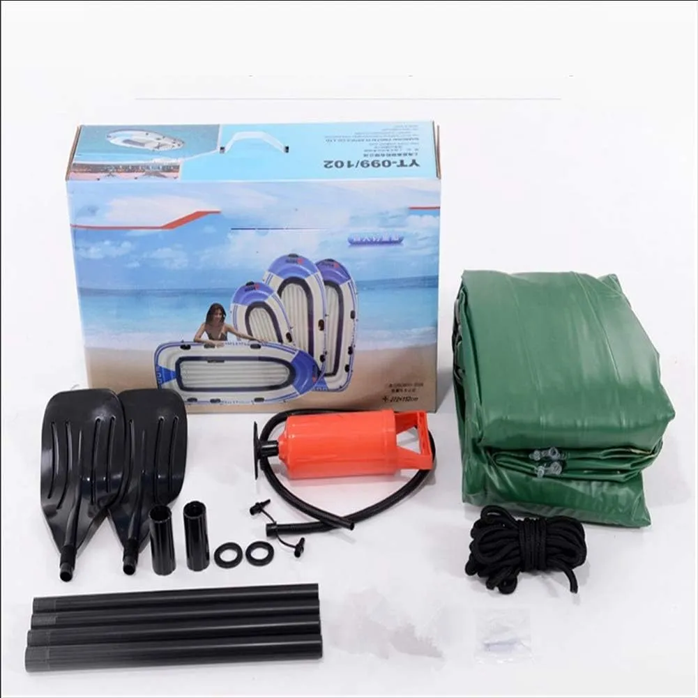 Kayak Rafts 2-4 Person Inflatable Boat Thickened Hovercraft Wear-Resisting Kayak Assault Rubber Boats Dinghies for Fishing and Other Entertainment, 231*130cm