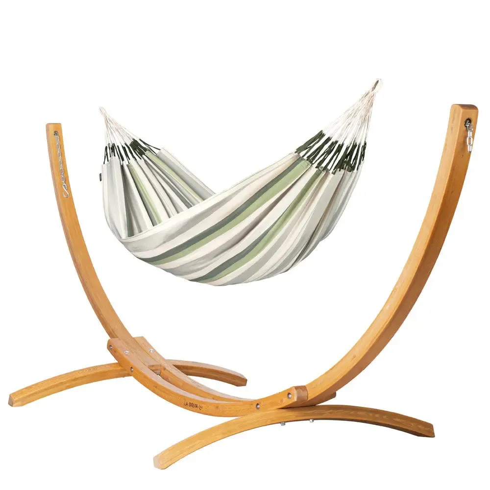 LA SIESTA Brisa Kingsize Classic Swing Hammock with Wooden Stand (W 180 cm)