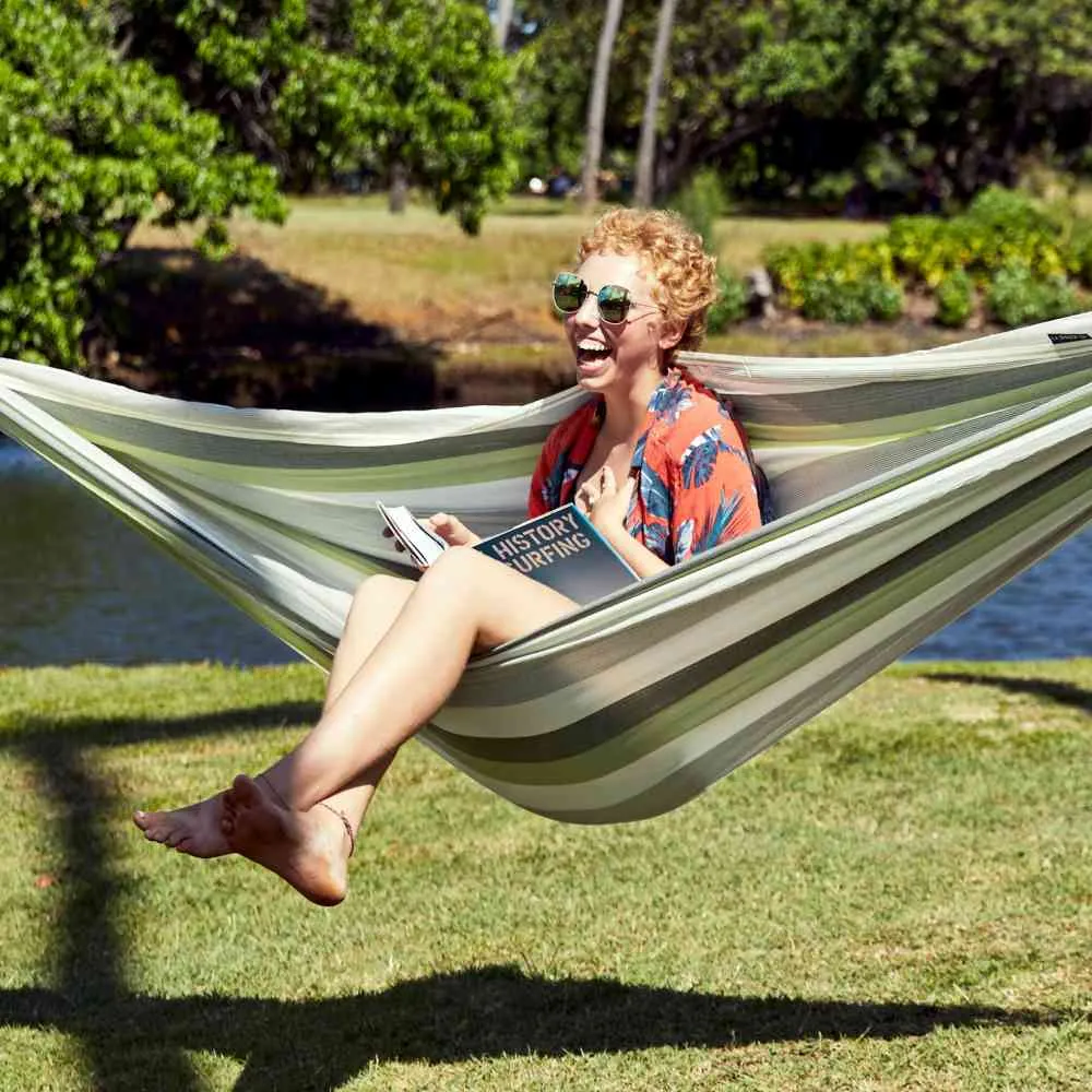 LA SIESTA Brisa Kingsize Classic Swing Hammock with Wooden Stand (W 180 cm)