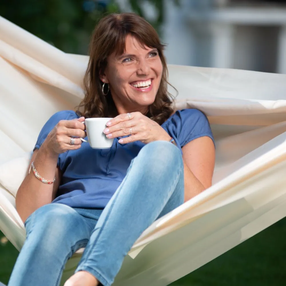LA SIESTA Brisa Kingsize Classic Swing Hammock with Wooden Stand (W 180 cm)