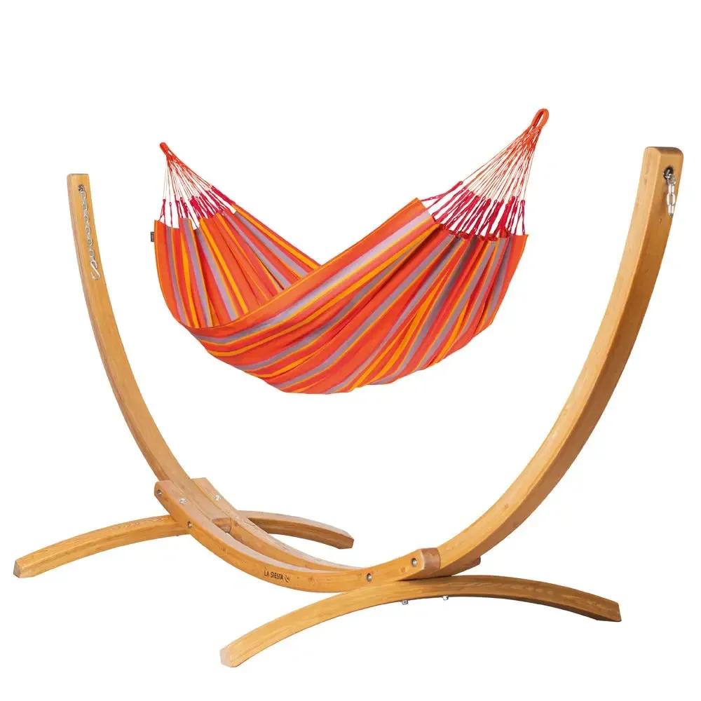 LA SIESTA Brisa Kingsize Classic Swing Hammock with Wooden Stand (W 180 cm)
