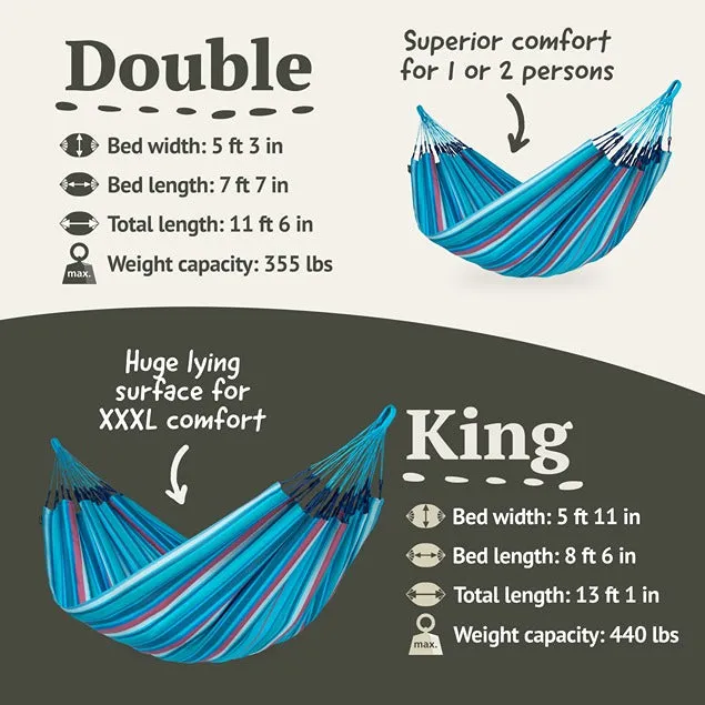 LA SIESTA Brisa Kingsize Classic Swing Hammock with Wooden Stand (W 180 cm)