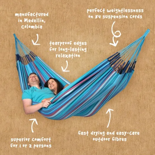 LA SIESTA Brisa Kingsize Classic Swing Hammock with Wooden Stand (W 180 cm)