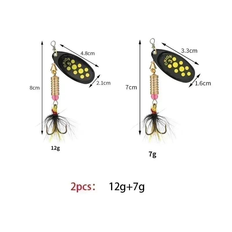 Luzhazer Rotating Spinnerbait With Feather Hooks 3.5g/4.5g/7g/9g/12g
