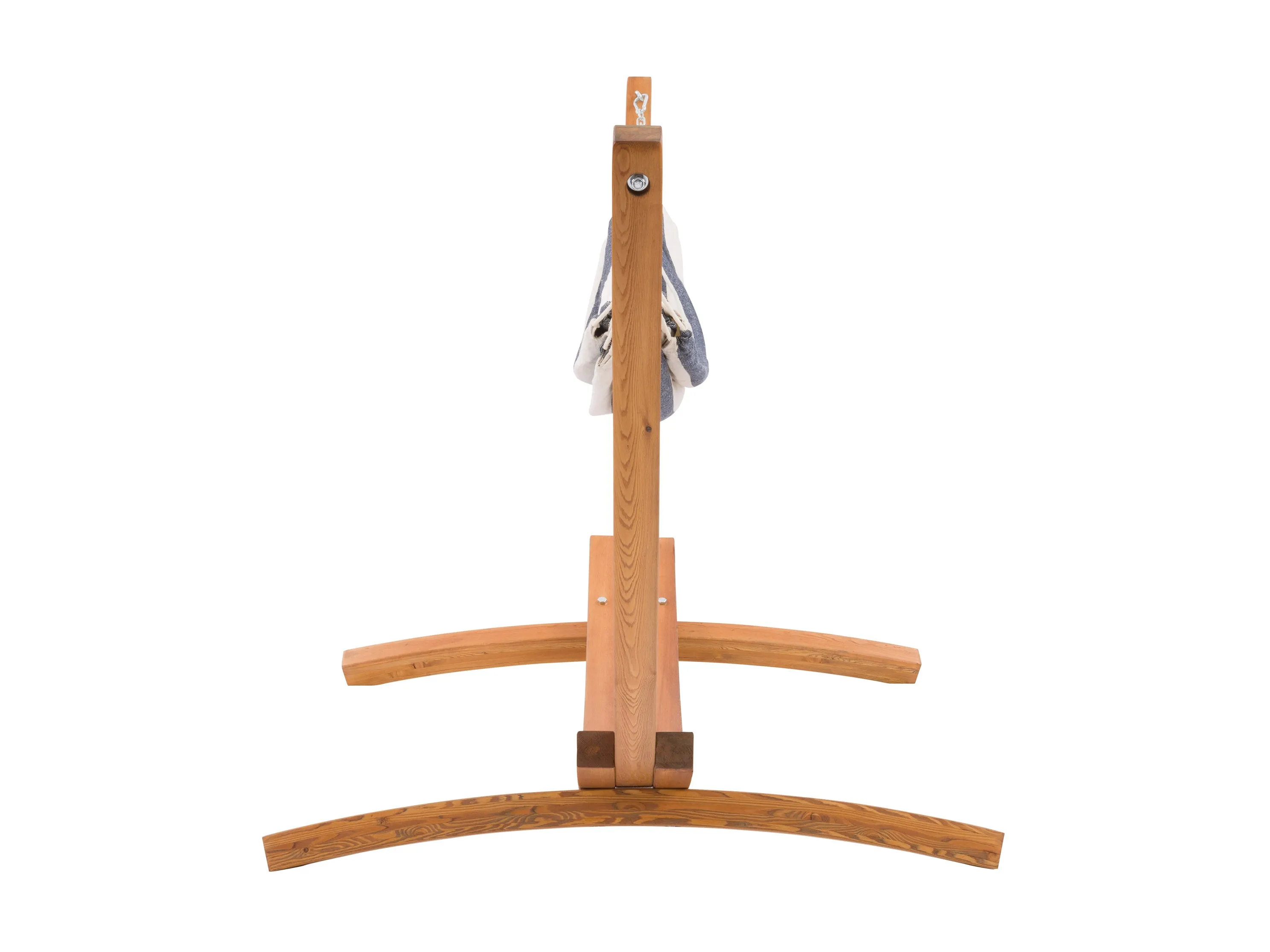 Navy Blue and White Hammock with Wood Stand
