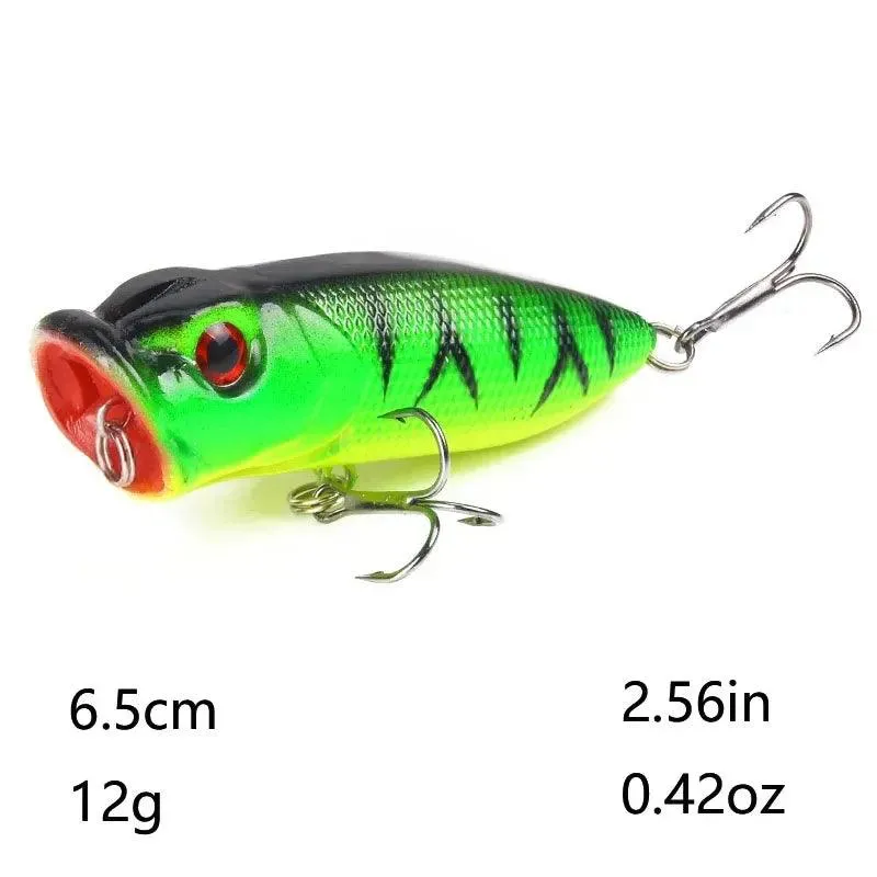 Popper Fishing Lure: Topwater Action for Freshwater and Saltwater Fish (Single Lure)