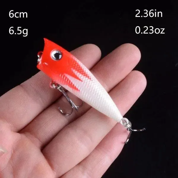 Popper Fishing Lure: Topwater Action for Freshwater and Saltwater Fish (Single Lure)