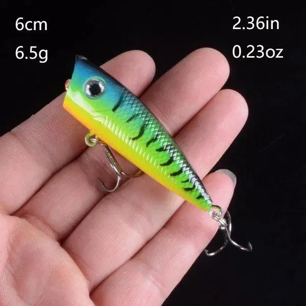 Popper Fishing Lure: Topwater Action for Freshwater and Saltwater Fish (Single Lure)