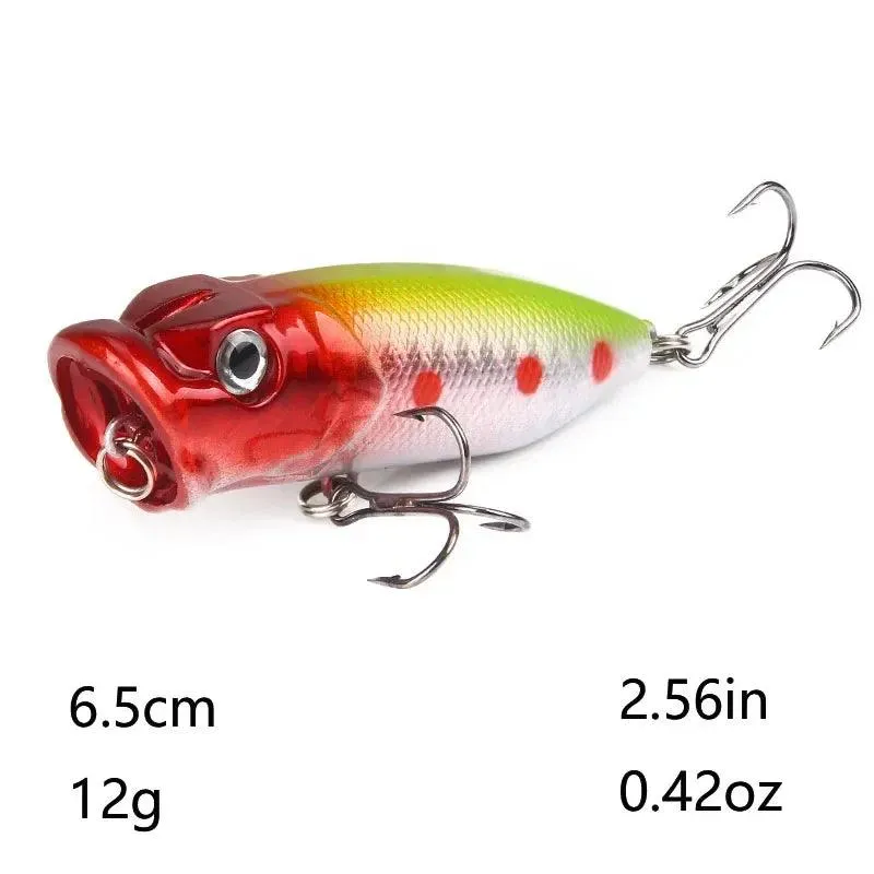 Popper Fishing Lure: Topwater Action for Freshwater and Saltwater Fish (Single Lure)