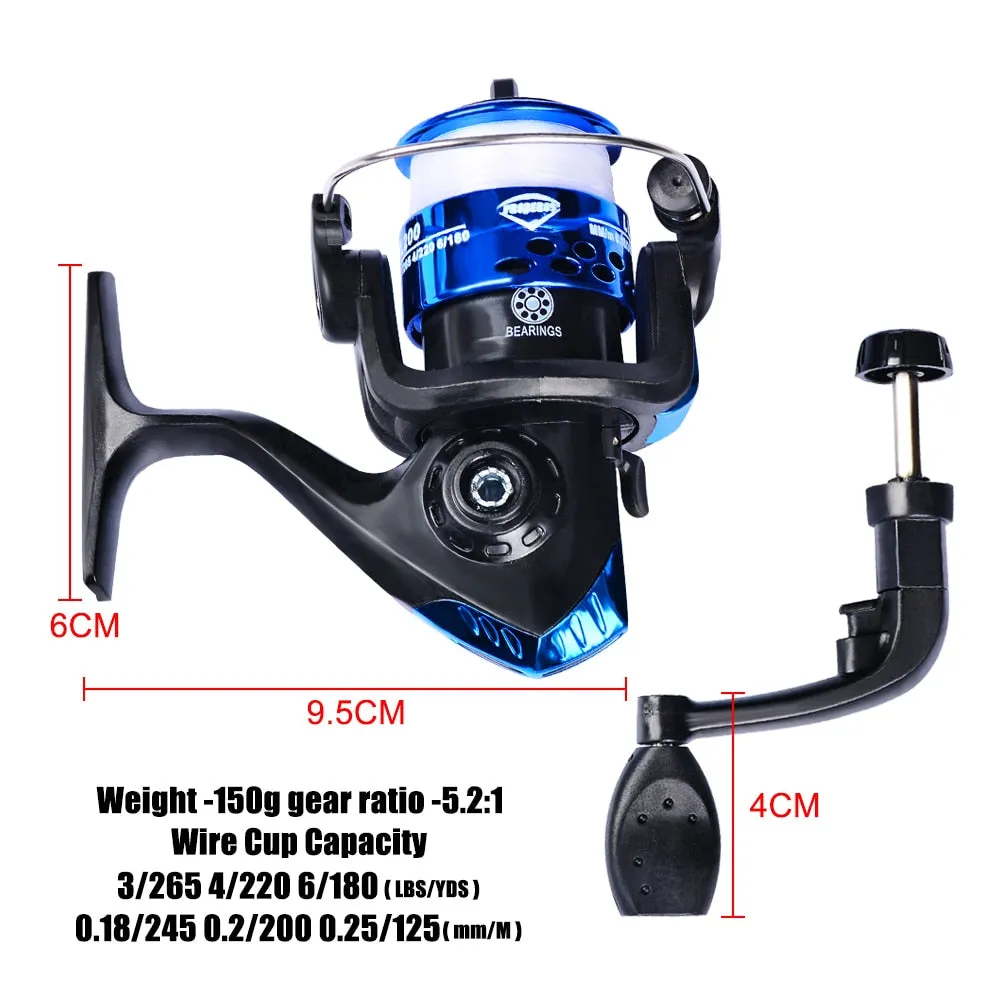 Spinning Fishing Reel CNC Machine Cut Large Arbor Die Casting 5.2:1 Fly Fishing Wheel Fishing Tools