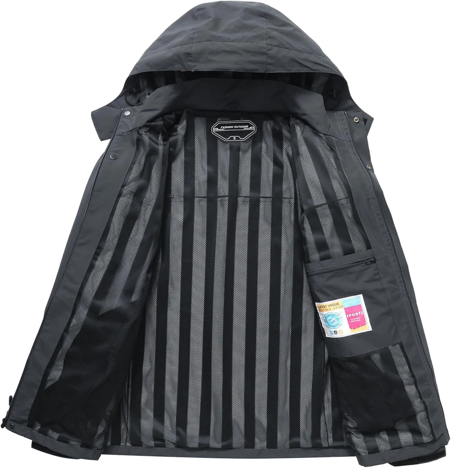 V.A.TOR 189 UNCO&BOROR Men's Waterproof Windbreaker Jackets Lightweight Hooded Rain Coat for Hiking Camping