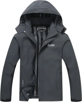 V.A.TOR 189 UNCO&BOROR Men's Waterproof Windbreaker Jackets Lightweight Hooded Rain Coat for Hiking Camping