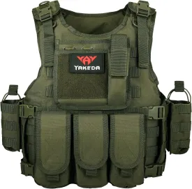 YAKEDA Adjustable Tactical Airsoft Training Vest | Camping, Fishing, Hunting,Gift for Halloween and New Year