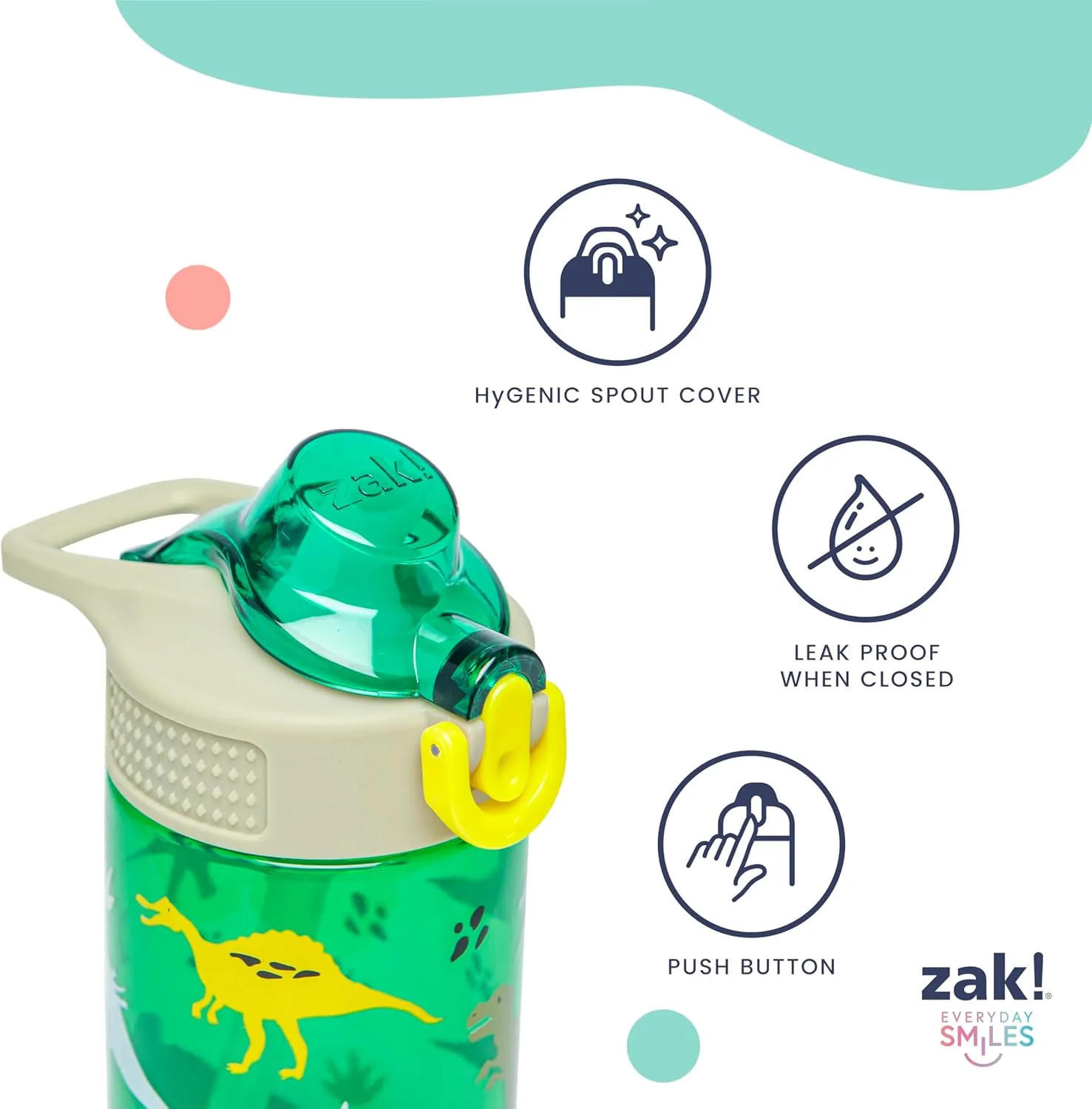 Zak Designs Sonic the Hedgehog Sage Kids Water Bottle For School or Travel, 16oz Durable Plastic Water Bottle With Straw, Handle, and Leak-Proof, Pop-Up Spout Cover, 2-Pack Set (Sonic & Shadow)