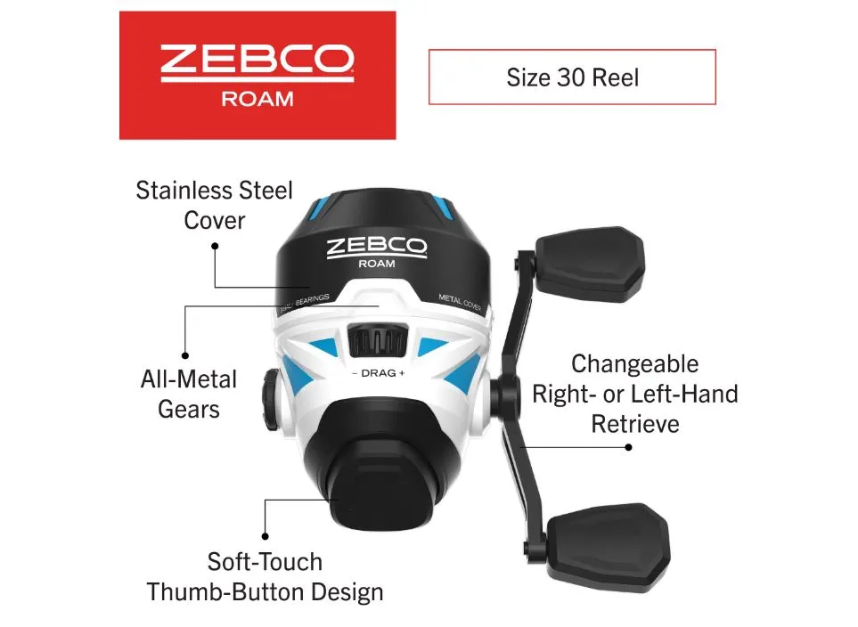 Zebco - Roam Blue Spincast Reel 10#, 3BB