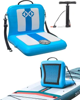 ZLX Paddle Board Seat with Back Support, Portable Kayak Seat, Air Pump Included, Universal Inflatable Seat for Adults, Foldable Ergonomic Design, Easy Fix for Outdoor Fishing/Kayaking/Camping